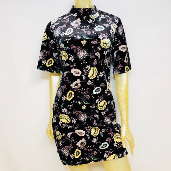 Current Project Velvet Floral BodyCon Sz M - Picture 1 of 5